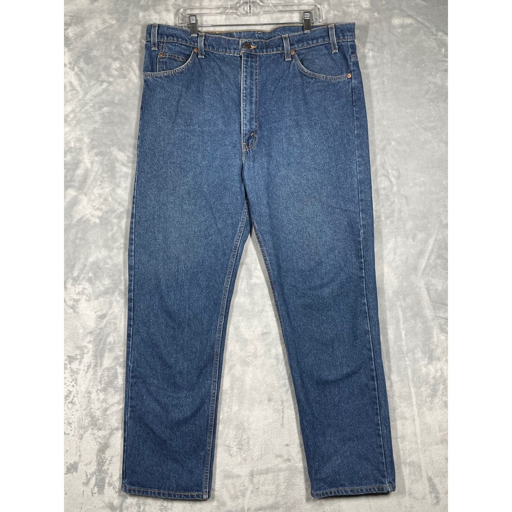 Levis 505 Orange Tab Jeans Mens 42x32 Regular Fit Straight Leg USA Blue Vintage